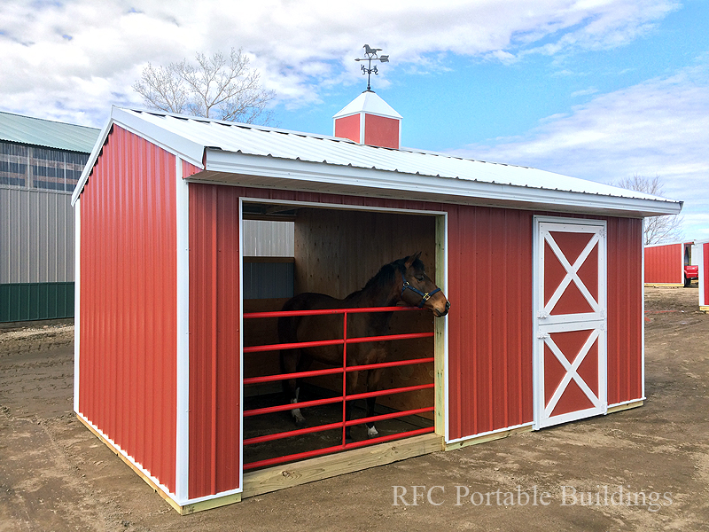 12x24 Run-in and Tack Horse Shelter by RFC Portables 